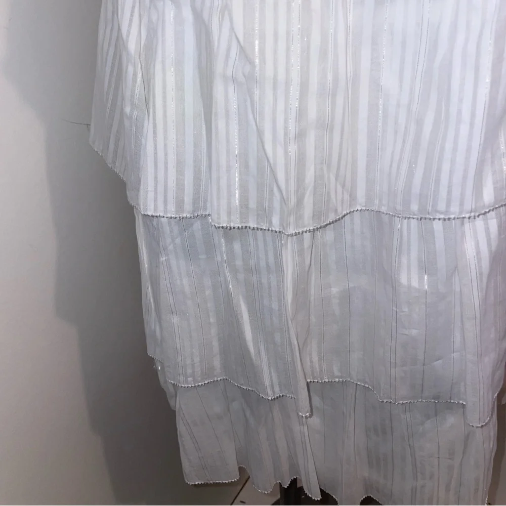 Lilly Pulitzer Arden dress embroidered strapless mini ruffled white cotton 8 - Picture 6 of 11